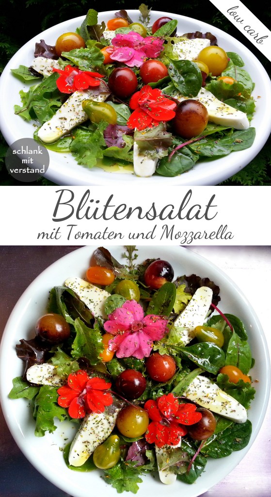 Blütensalat mit Tomaten und Mozzarella