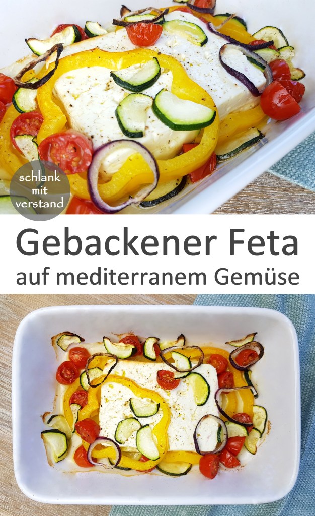 Gebackener Feta auf mediterranem Gemüse low carb