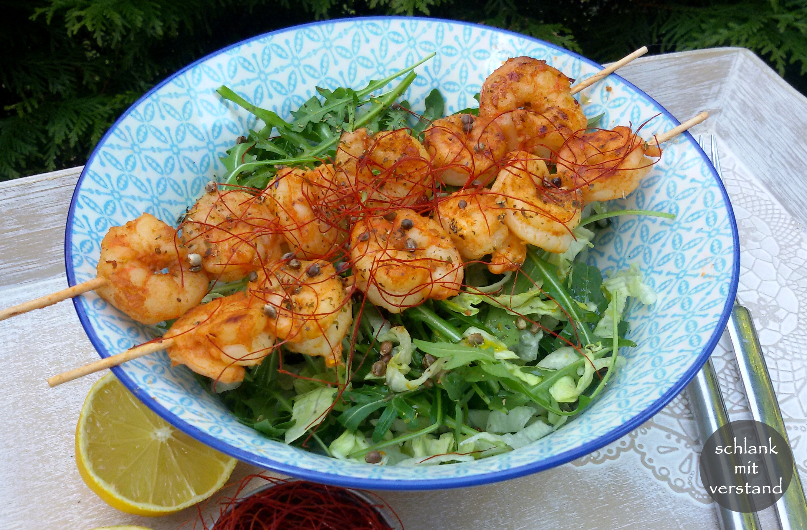 Scharfe Garnelenspieße low carb Rezept