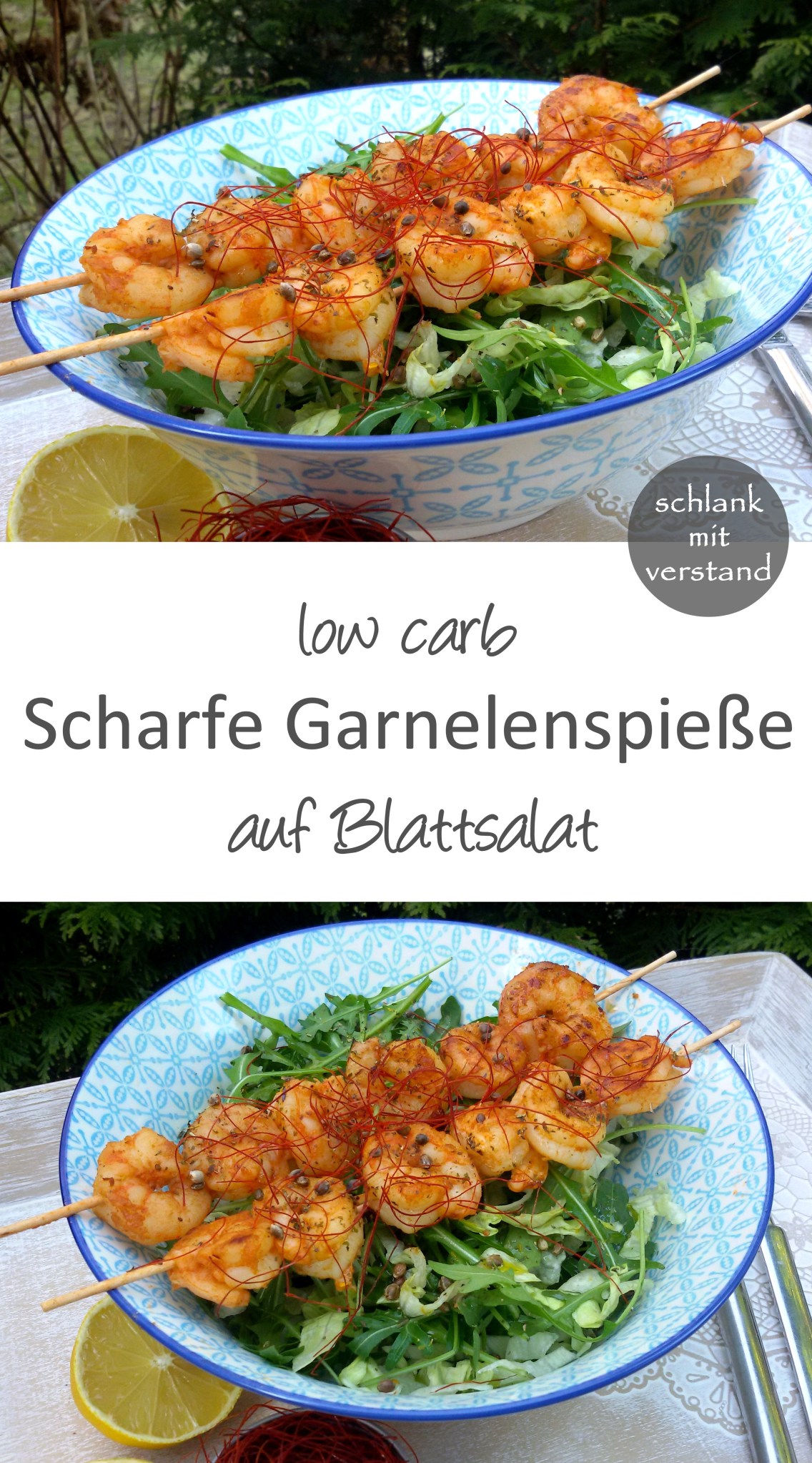 Scharfe Garnelenspieße low carb