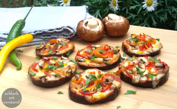 Auberginen Mini Pizzen low carb Rezept
