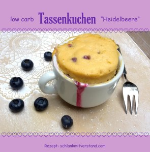low carb Tassenkuchen Heidelbeere