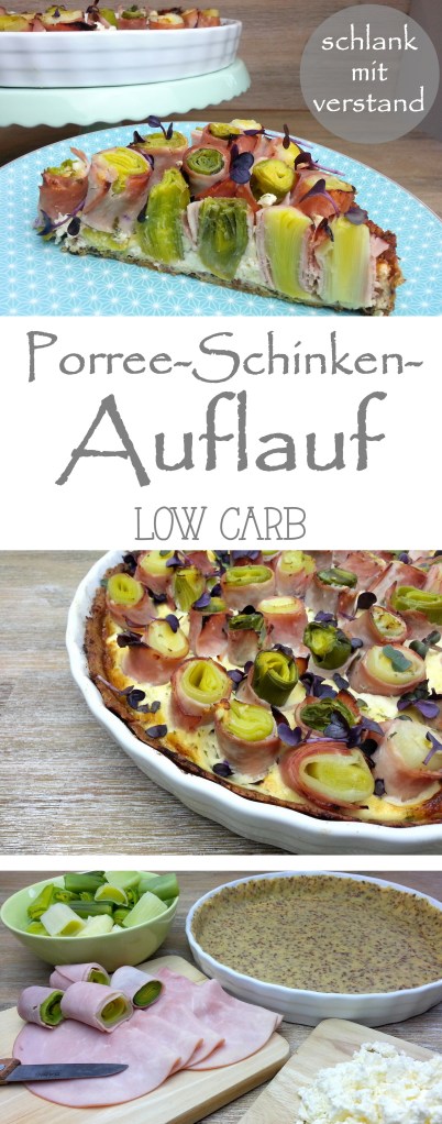 Porree-Schinken-Auflauf low carb Rezept