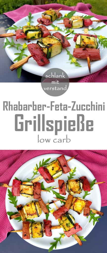 Rhabarber-Feta-Zucchini Grillspieße low carb
