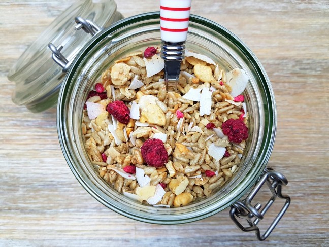 low carb Müsli Nüsse & Samen Himbeere