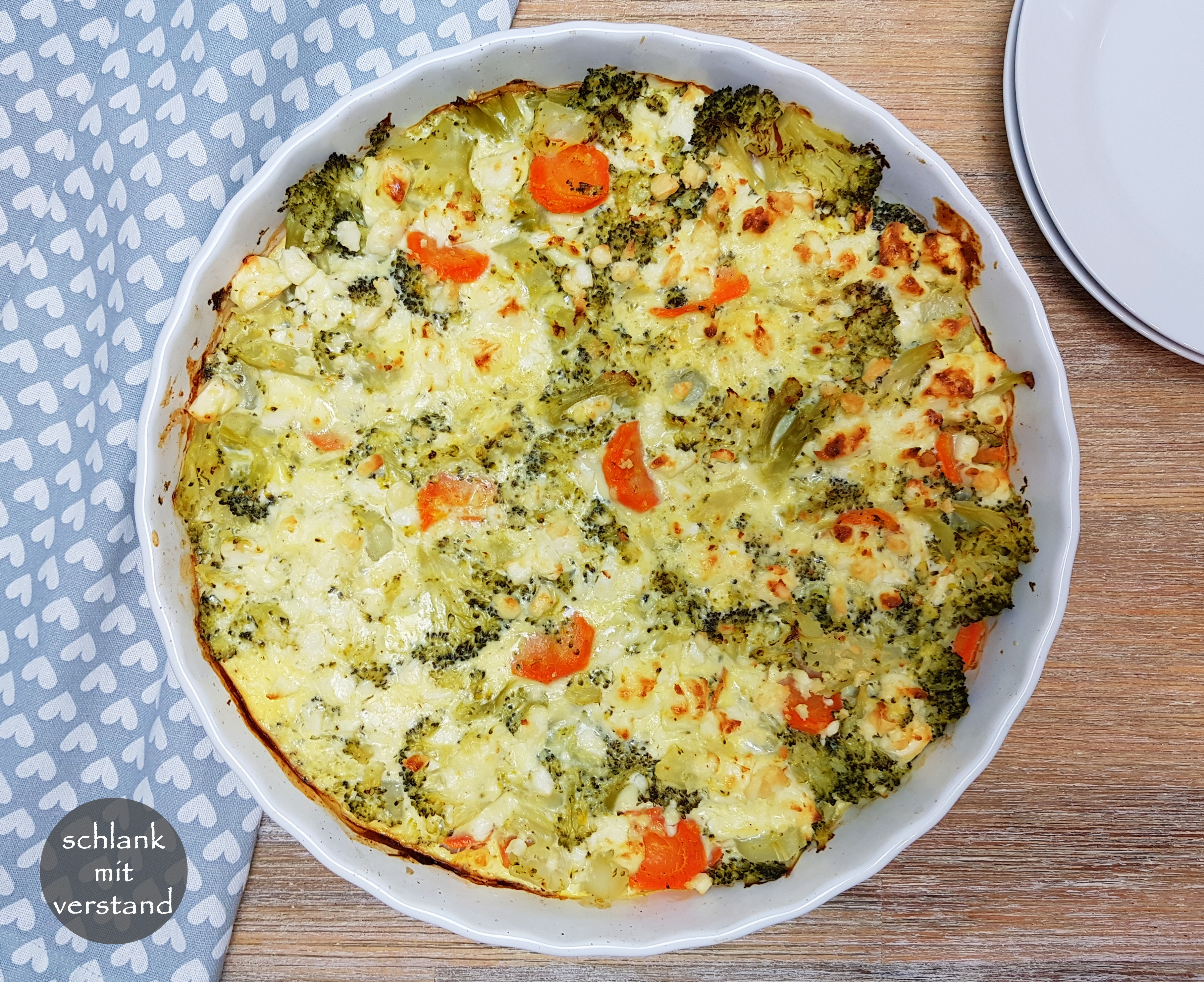 Brokkoli Auflauf mit Feta low carb