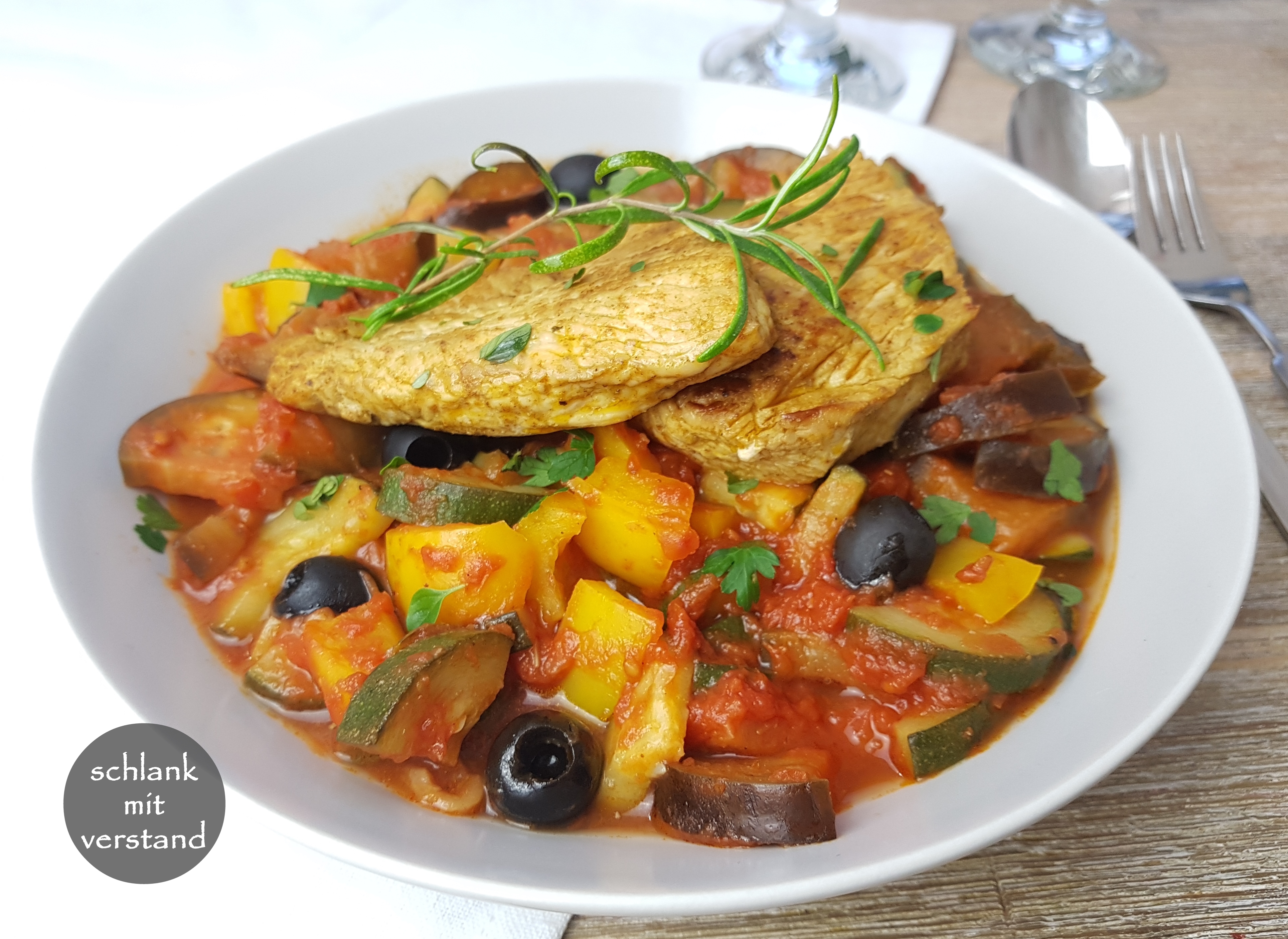 low carb Ratatouille mit Pute
