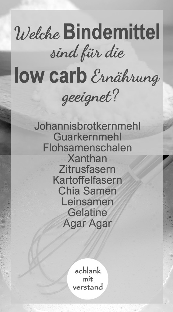 Geeignete Bindemittel in der low carb Ernährung - Liste